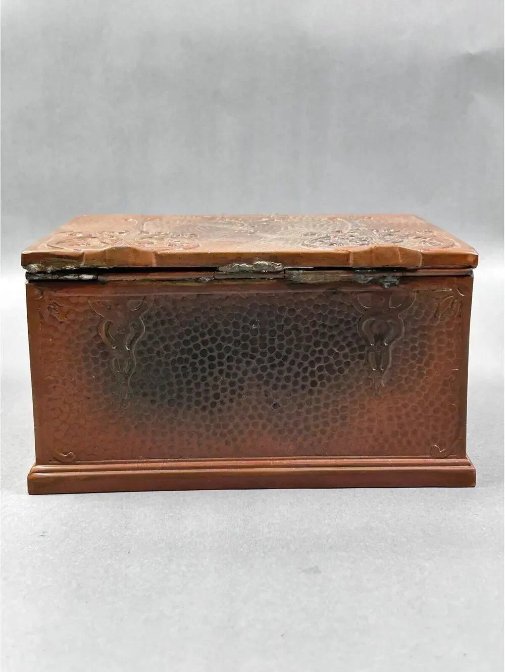 Antique Bradley & Hubbard Copper Cigar Humidor Box with Cedar Inside